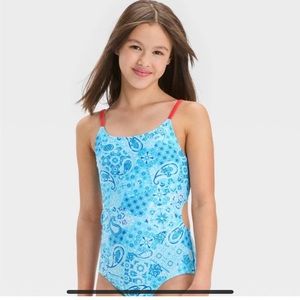 New! Girls Paisley one piece Swimsuit